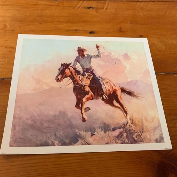Set of 3 Vintage Cowboy Prints - Vintage Western - Picture 3 of 13